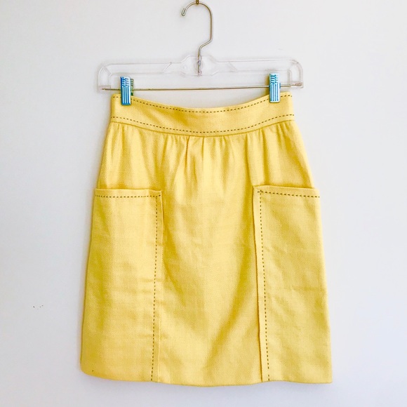 NWT CARTONNIER Yellow Well Pocket Pencil Skirt 0P - Picture 3 of 8